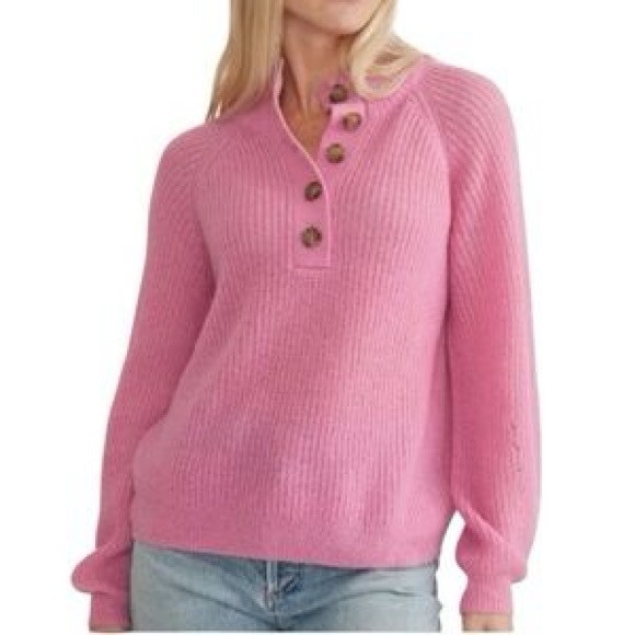 Marine Layer Rose Buttoned Turtleneck Sweater - Picture 14 of 14